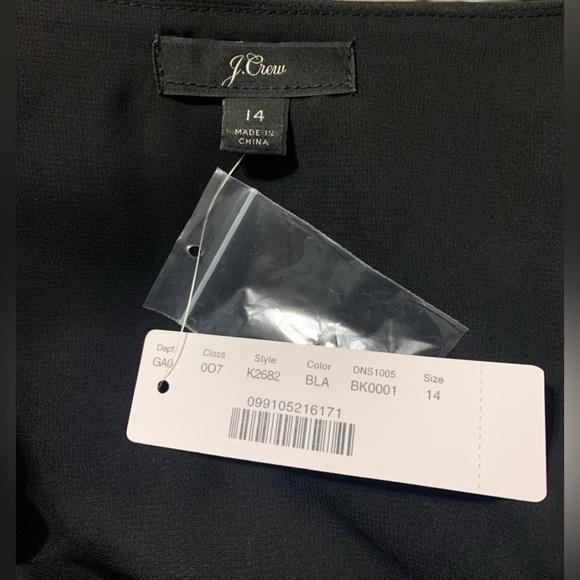 J Crew Black Satin Button Front Blouse NWT - Picture 5 of 5